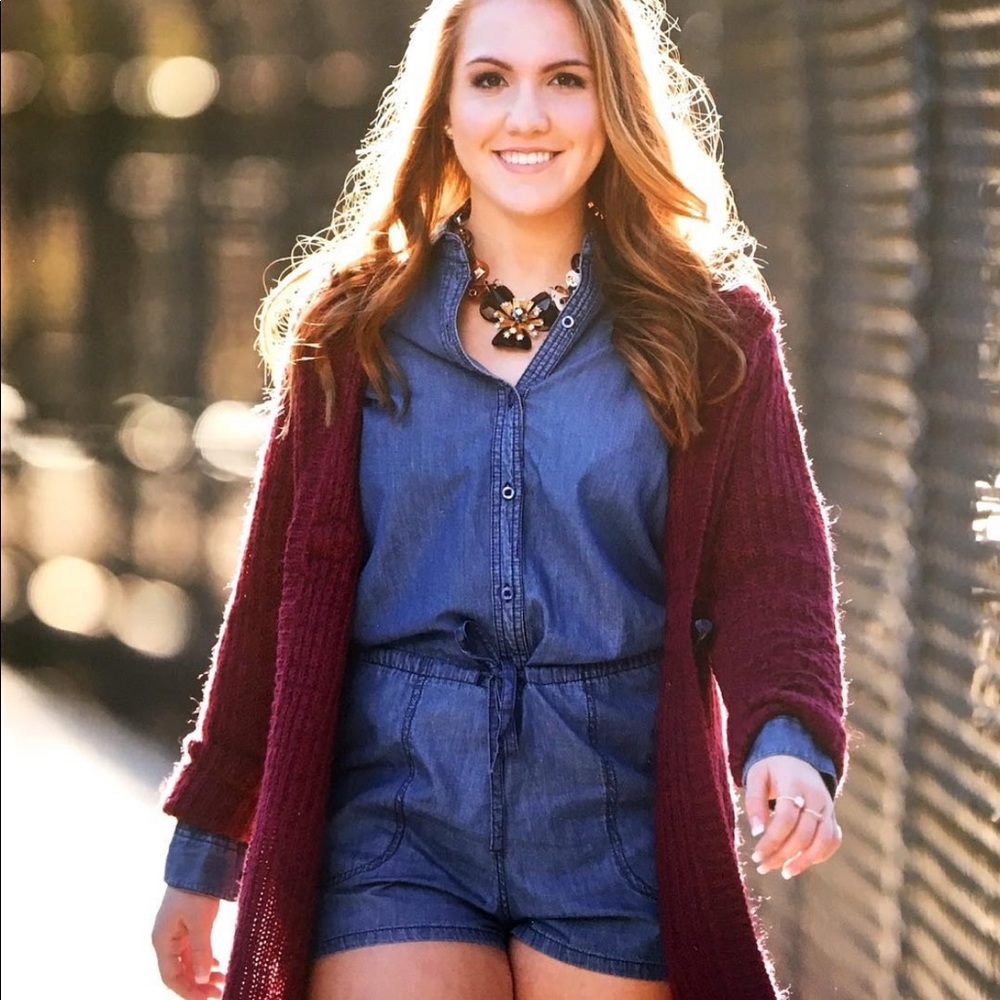 Light Denim Long Sleeve Romper